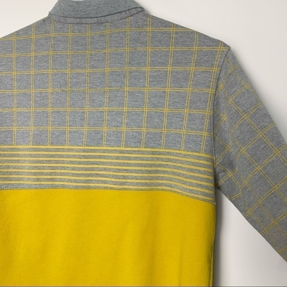 Superdry Long Sleeve Yellow Grey Collared Polo - Picture 12 of 14